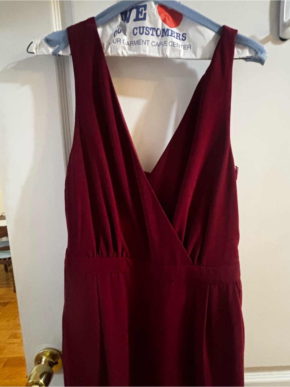Lulu's Burgundy V-Neck Jumpsuit